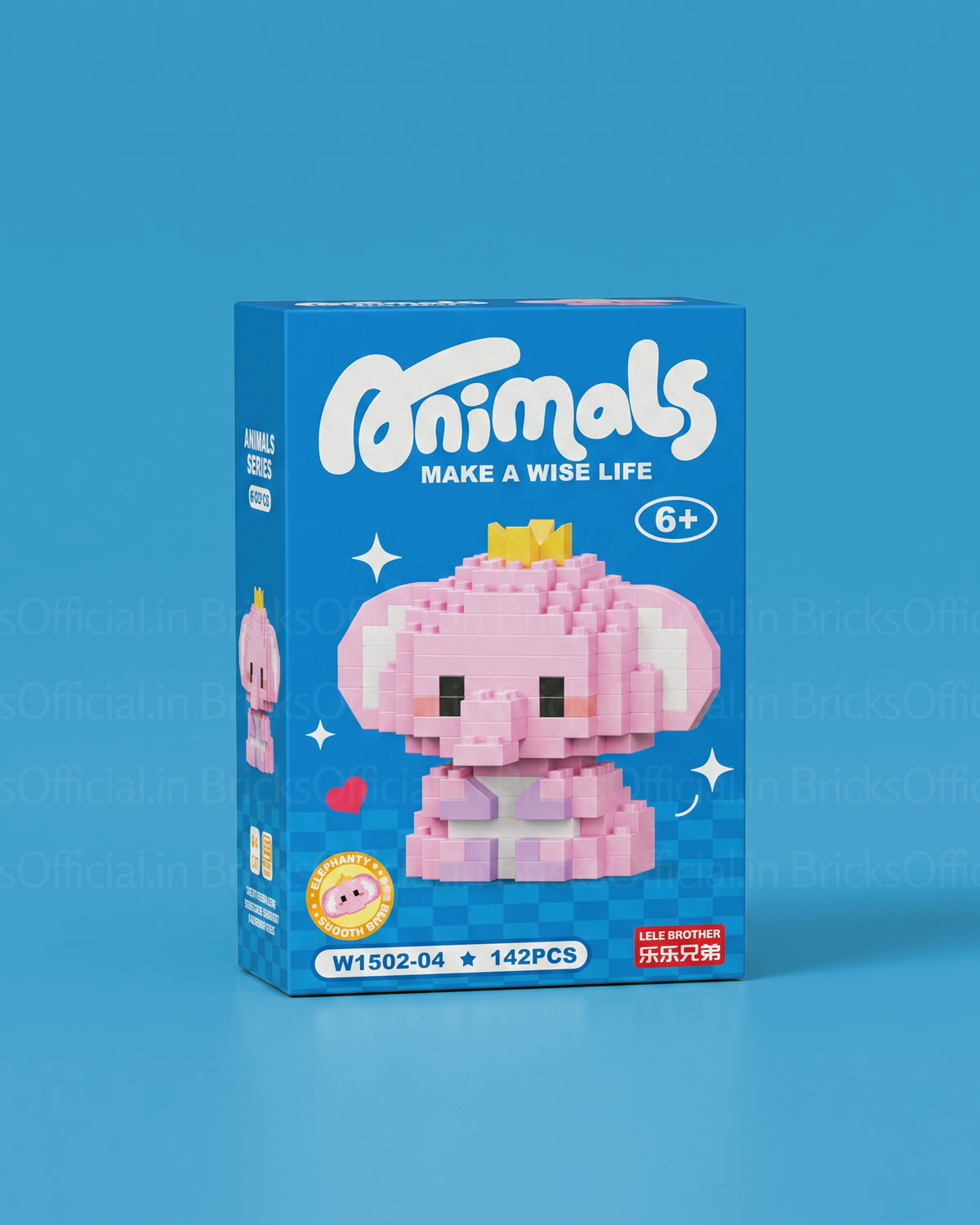 Pink Elephant Brick Figure Set