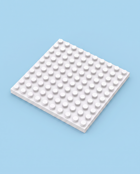 White 10×10 Building Block Base Plate